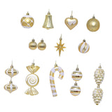 Maxbell 16 Pieces Christmas Balls Holiday Party Miniatures Craft Xmas Small Pendants Gold