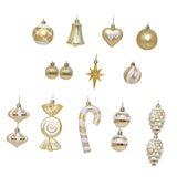 Maxbell 16 Pieces Christmas Balls Holiday Party Miniatures Craft Xmas Small Pendants Gold
