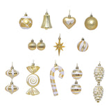 Maxbell 16 Pieces Christmas Balls Holiday Party Miniatures Craft Xmas Small Pendants Gold