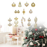 Maxbell 16 Pieces Christmas Balls Holiday Party Miniatures Craft Xmas Small Pendants Gold
