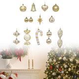 Maxbell 16 Pieces Christmas Balls Holiday Party Miniatures Craft Xmas Small Pendants Gold