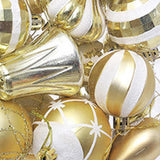Maxbell 16 Pieces Christmas Balls Holiday Party Miniatures Craft Xmas Small Pendants Gold