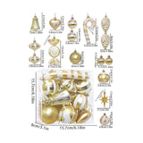Maxbell 16 Pieces Christmas Balls Holiday Party Miniatures Craft Xmas Small Pendants Gold