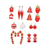 Maxbell 16 Pieces Christmas Balls Holiday Party Miniatures Craft Xmas Small Pendants Red