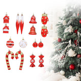 Maxbell 16 Pieces Christmas Balls Holiday Party Miniatures Craft Xmas Small Pendants Red