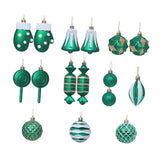 Maxbell 16 Pieces Christmas Balls Holiday Party Miniatures Craft Xmas Small Pendants Grass Green