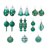 Maxbell 16 Pieces Christmas Balls Holiday Party Miniatures Craft Xmas Small Pendants Grass Green