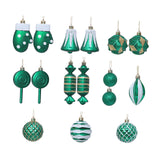 Maxbell 16 Pieces Christmas Balls Holiday Party Miniatures Craft Xmas Small Pendants Grass Green