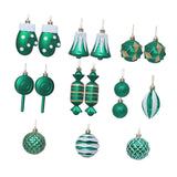 Maxbell 16 Pieces Christmas Balls Holiday Party Miniatures Craft Xmas Small Pendants Grass Green