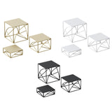 Maxbell 3x Cupcake Stand Perfume Necklaces Desk Dessert Storage Dolls Display Risers Gold