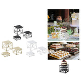 Maxbell 3x Cupcake Stand Perfume Necklaces Desk Dessert Storage Dolls Display Risers Gold