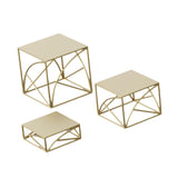 Maxbell 3x Cupcake Stand Perfume Necklaces Desk Dessert Storage Dolls Display Risers Gold