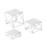 Maxbell 3x Cupcake Stand Perfume Necklaces Desk Dessert Storage Dolls Display Risers White