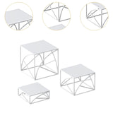 Maxbell 3x Cupcake Stand Perfume Necklaces Desk Dessert Storage Dolls Display Risers White