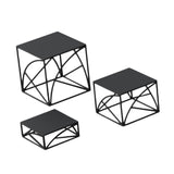 Maxbell 3x Cupcake Stand Perfume Necklaces Desk Dessert Storage Dolls Display Risers Black