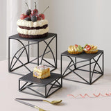 Maxbell 3x Cupcake Stand Perfume Necklaces Desk Dessert Storage Dolls Display Risers Black