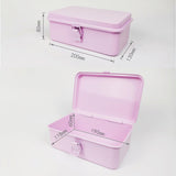 Maxbell Iron Storage Box Retro Style Note Organizer for Sticker Tools Crafts Storage Pink