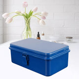 Maxbell Iron Storage Box Retro Style Note Organizer for Sticker Tools Crafts Storage Blue