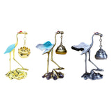 Maxbell Crane Statue Hanging Incense Burner Tabletop Ornament for Yoga Tea House SPA Blue Golden