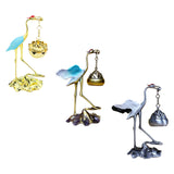 Maxbell Crane Statue Hanging Incense Burner Tabletop Ornament for Yoga Tea House SPA Blue Golden