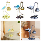 Maxbell Crane Statue Hanging Incense Burner Tabletop Ornament for Yoga Tea House SPA Blue Golden