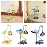 Maxbell Crane Statue Hanging Incense Burner Tabletop Ornament for Yoga Tea House SPA Blue Golden