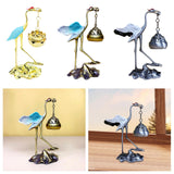 Maxbell Crane Statue Hanging Incense Burner Tabletop Ornament for Yoga Tea House SPA Blue Golden