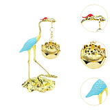 Maxbell Crane Statue Hanging Incense Burner Tabletop Ornament for Yoga Tea House SPA Blue Golden