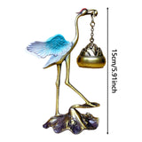 Maxbell Crane Statue Hanging Incense Burner Tabletop Ornament for Yoga Tea House SPA Blue Bronze