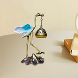 Maxbell Crane Statue Hanging Incense Burner Tabletop Ornament for Yoga Tea House SPA Blue Bronze