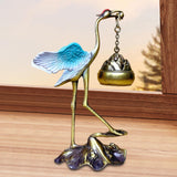 Maxbell Crane Statue Hanging Incense Burner Tabletop Ornament for Yoga Tea House SPA Blue Bronze