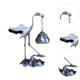 Maxbell Crane Statue Hanging Incense Burner Tabletop Ornament for Yoga Tea House SPA Silver White