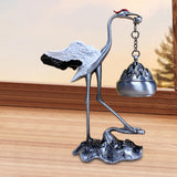 Maxbell Crane Statue Hanging Incense Burner Tabletop Ornament for Yoga Tea House SPA Silver White