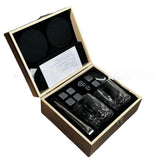 Maxbell Whiskey Stone Cube Glass Set Elegant Whiskey Glass Set for Birthday Men Party Curved Line cup