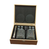 Maxbell Whiskey Stone Cube Glass Set Elegant Whiskey Glass Set for Birthday Men Party Straight line cup