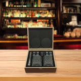 Maxbell Whiskey Stone Cube Glass Set Elegant Whiskey Glass Set for Birthday Men Party Straight line cup