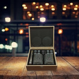 Maxbell Whiskey Stone Cube Glass Set Elegant Whiskey Glass Set for Birthday Men Party Straight line cup