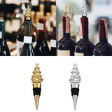 Maxbell Christmas Tree Wine Bottle Stopper Wine Gift for Wedding Kitchen Decor Party Golden