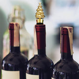 Maxbell Christmas Tree Wine Bottle Stopper Wine Gift for Wedding Kitchen Decor Party Golden