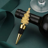 Maxbell Christmas Tree Wine Bottle Stopper Wine Gift for Wedding Kitchen Decor Party Golden