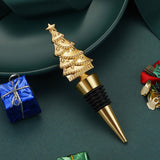 Maxbell Christmas Tree Wine Bottle Stopper Wine Gift for Wedding Kitchen Decor Party Golden