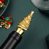 Maxbell Christmas Tree Wine Bottle Stopper Wine Gift for Wedding Kitchen Decor Party Golden