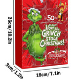 Maxbell 24 Pieces Christmas Calendar with Acrylic Hanging Doll Xmas Party Decoration Style A