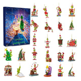 Maxbell 24 Pieces Christmas Calendar with Acrylic Hanging Doll Xmas Party Decoration Style A