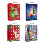 Maxbell 24 Pieces Christmas Calendar with Acrylic Hanging Doll Xmas Party Decoration Style A