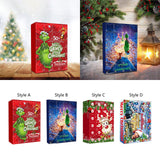 Maxbell 24 Pieces Christmas Calendar with Acrylic Hanging Doll Xmas Party Decoration Style A
