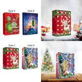 Maxbell 24 Pieces Christmas Calendar with Acrylic Hanging Doll Xmas Party Decoration Style A