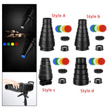 Maxbell Conical Optical Snoot Kit Easy to Install Portable Attachment Honeycomb Grid Style A