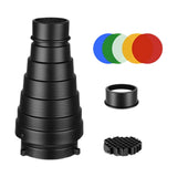 Maxbell Conical Optical Snoot Kit Easy to Install Portable Attachment Honeycomb Grid Style A