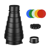 Maxbell Conical Optical Snoot Kit Easy to Install Portable Attachment Honeycomb Grid Style B
